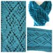 Hand knit Teal Ladder and Lace pattern Scarf Caron Simply soft yarn