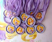 Twelve Tangled Princess Party Pack Ribbon Bottlecap Necklaces