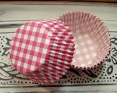 Cupcake Liners - Pink and White Gingham - 50 Piece