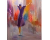 Spanish Dance - Dance Print - Dance Art - Canvas Art - Colorful Wall Art - Purple Home Decor - Dancer Print from Yuri Pysar original art - Pysar
