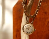 vintage chain bracelet with hanging watch