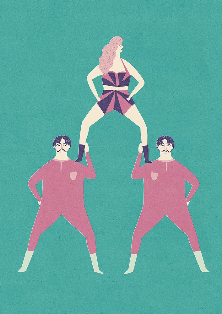 Acrobats A4 Limited edition a4 giclee print