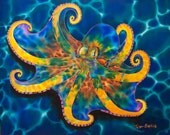 Original  20" x 16" silk painting by Jean-Baptiste from a series of 150 originals.
