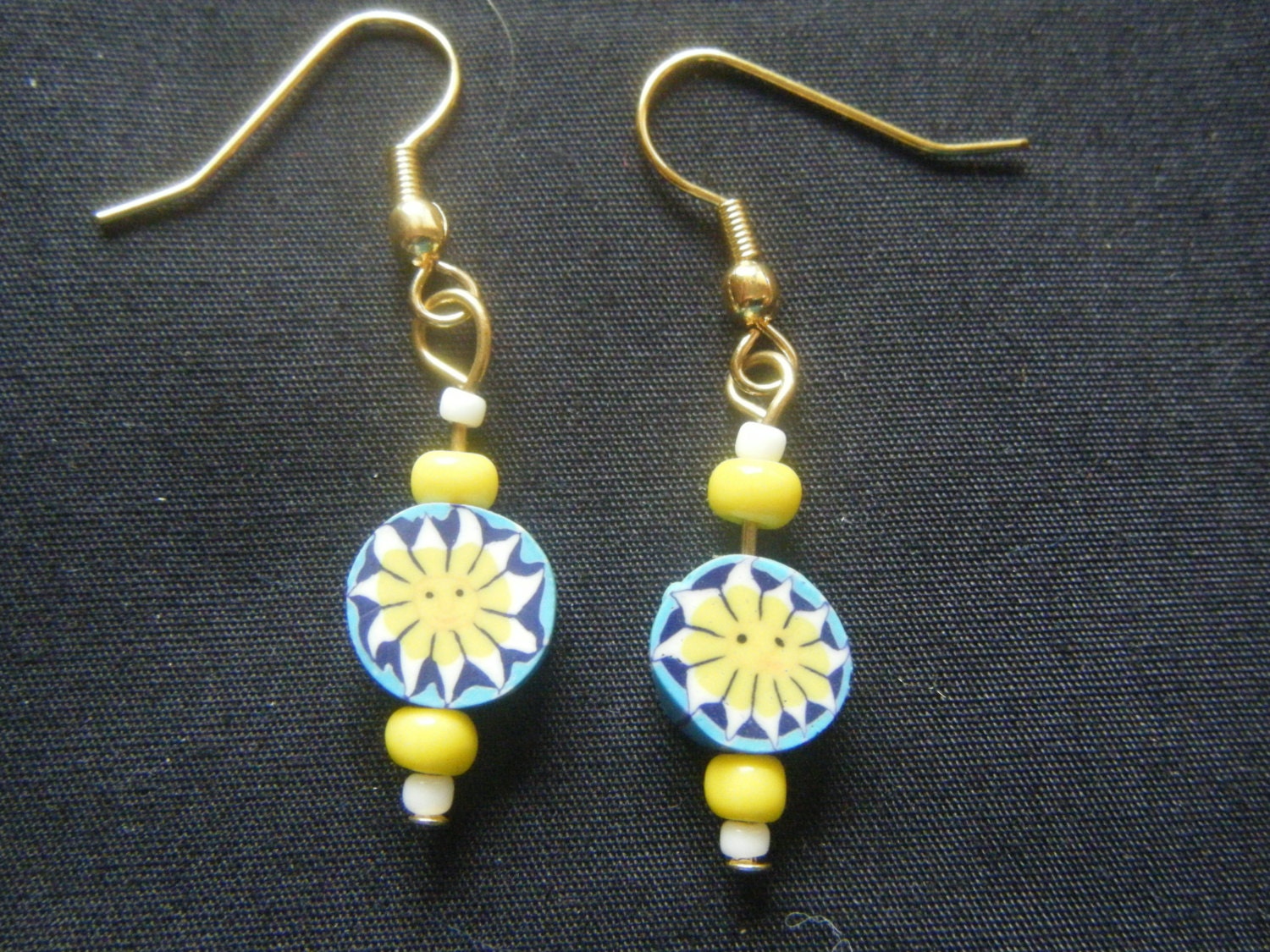 Sun Polymer Bead Earrings