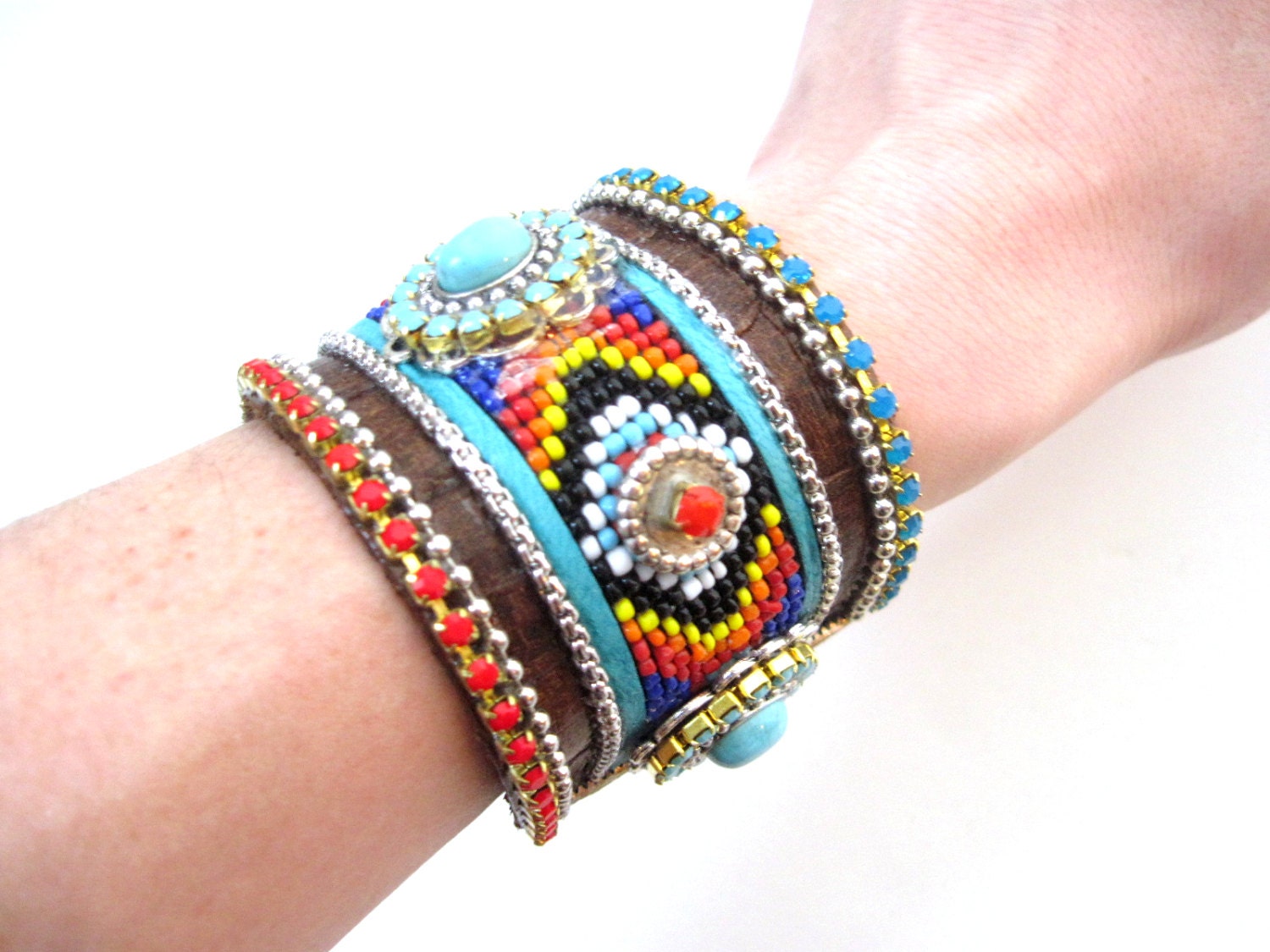 MADE TO ORDER - southwestern cuff - tribal friendship cuff, navajo cuff, native american cuff