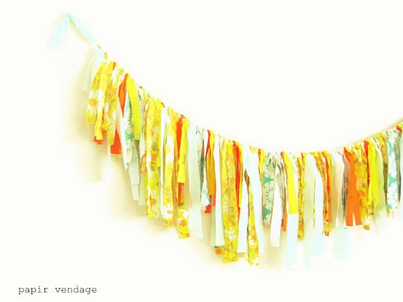 Rag Tie Summer Garland, Rag Tie Bunting Seafoam, Tangerine & Lemon Twist, Beach Wedding, Summer Wedding Trends 2013, Summer Photography Pro
