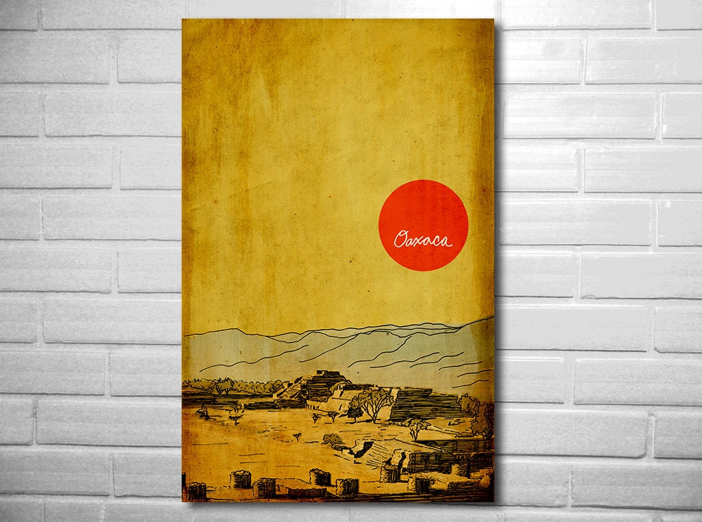 Oaxaca Monte Alban skyline poster cityscape