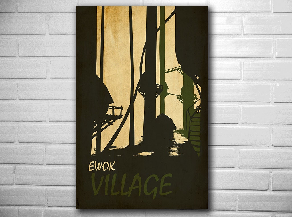 Star Wars Ewok Village set minimalist posters geekery