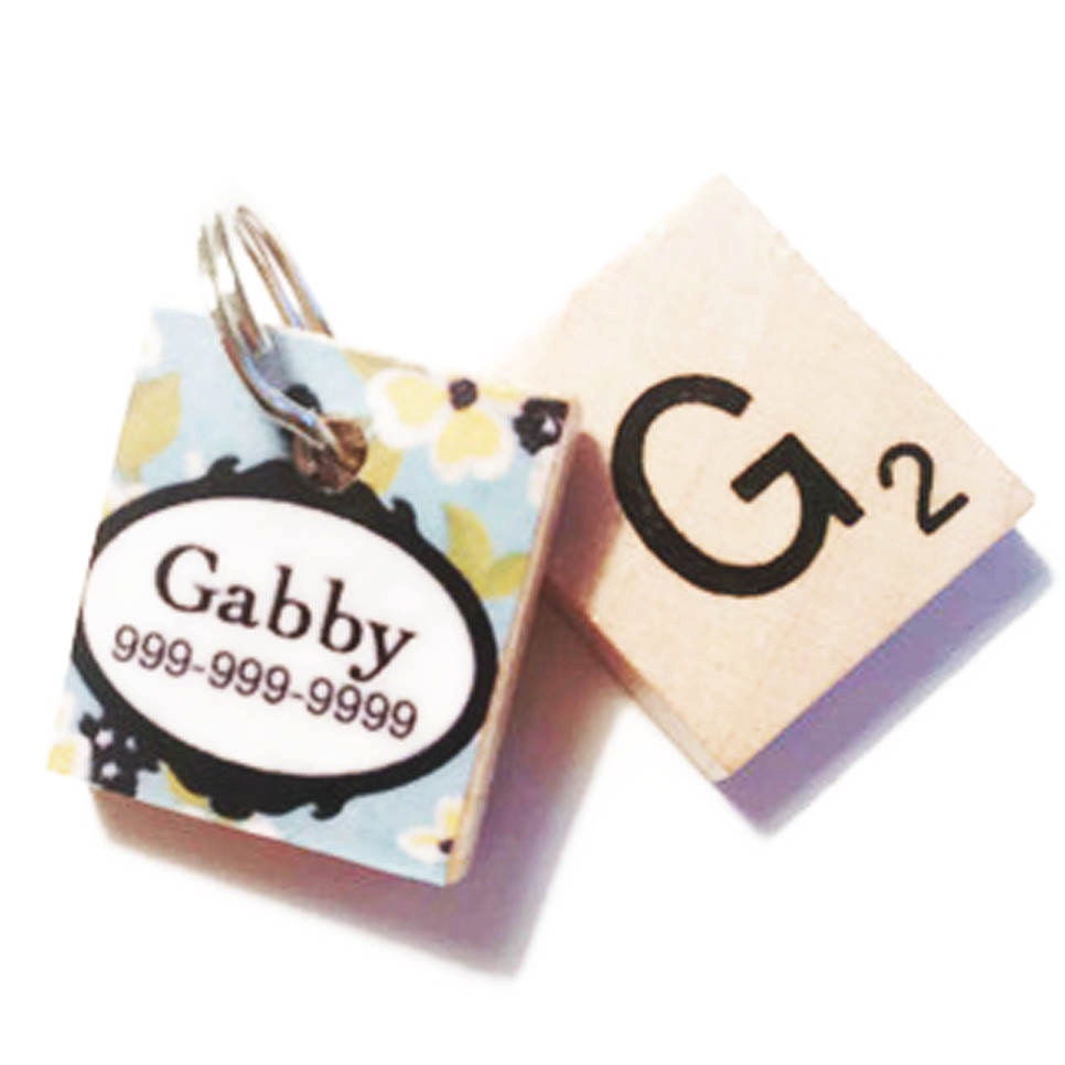 Call It Spring Scrabble Dog Tag, Pet ID Tag