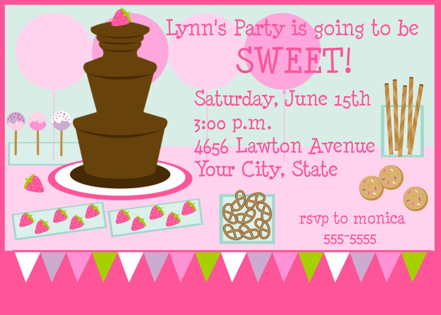 Child's Birthday Party Invitation - Chocolate Party