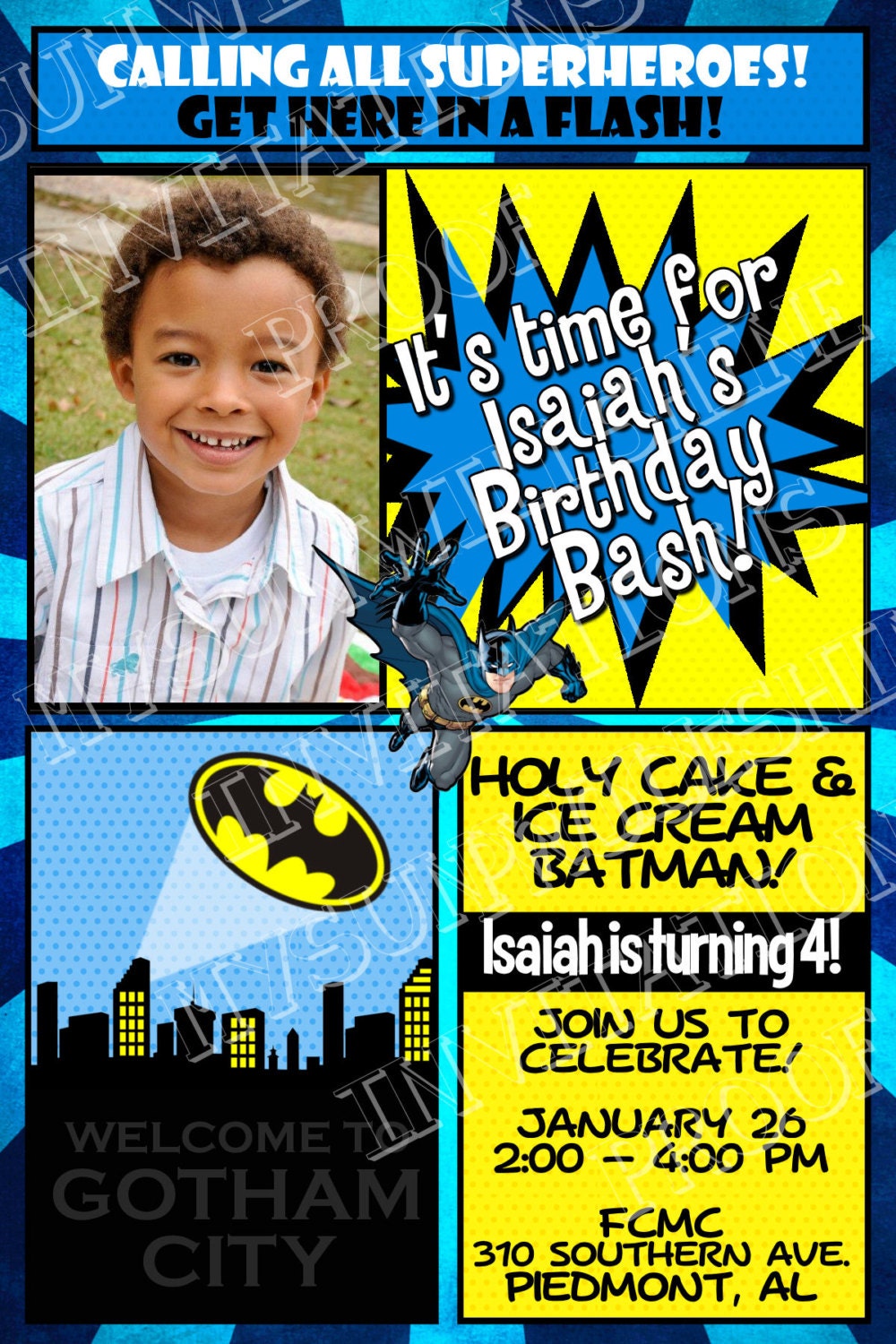 Superheroes Birthday Invitation Batman Invitation Captain America Invitation Superman Invitation Spiderman Invitation Il_170x135