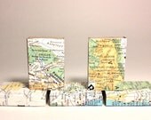 5 Map match boxes - handmade