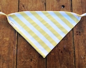Organic Cotton Bandana Bib - Yellow on White