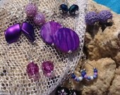 PICK 2 handmade purple earring SPECIAL-purple rhinestone earrings, purple hoop earrings, lavender earrings, purple crochet, violet earrings