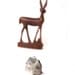 wood Deer Statue- 50s sculpture- reindeer- brown natural - woodland - mother and child- gift for him/her- home decor collection