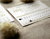 Wedding Save the Date Art Deco Seen in Olive and Dark Grey SAMPLE