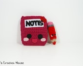 Notebook and Pencil Kawaii Kollection Amigurumi Plush Crochet Toys (Made to Order - Custom Colors)
