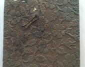 Antique Victorian floral stamped back shaving vanity mirror as is steampunk DIY repurpose
