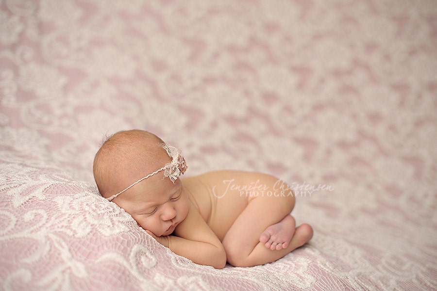 Newborn Photography Fabric Backdrop - Juliette Knit Backdrop with Pink Liner- 2 Yards