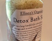 Detox Bath Salts - Pacific Sea Salt, Green Tea Powder, Essential Oils - 8 ounces - For Both Men and Women