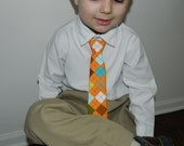 NEW Orange Argyle adjustable infant/toddler tie