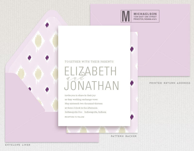 Wedding Invites, Ikat Fabric Design, Modern Wedding Invitation, Wedding Invite Suite