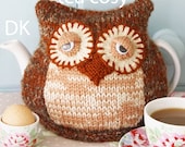 owl knitting pattern  tea cosy teacozy cozy cosies PDF email