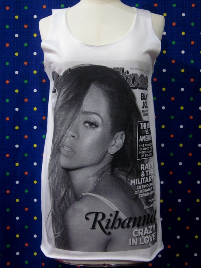 Diamonds Rihanna Celebrity Pop Hip Hop Rude boy Artist T-shirt Tank Top Sleeveless SIZE S SMALL