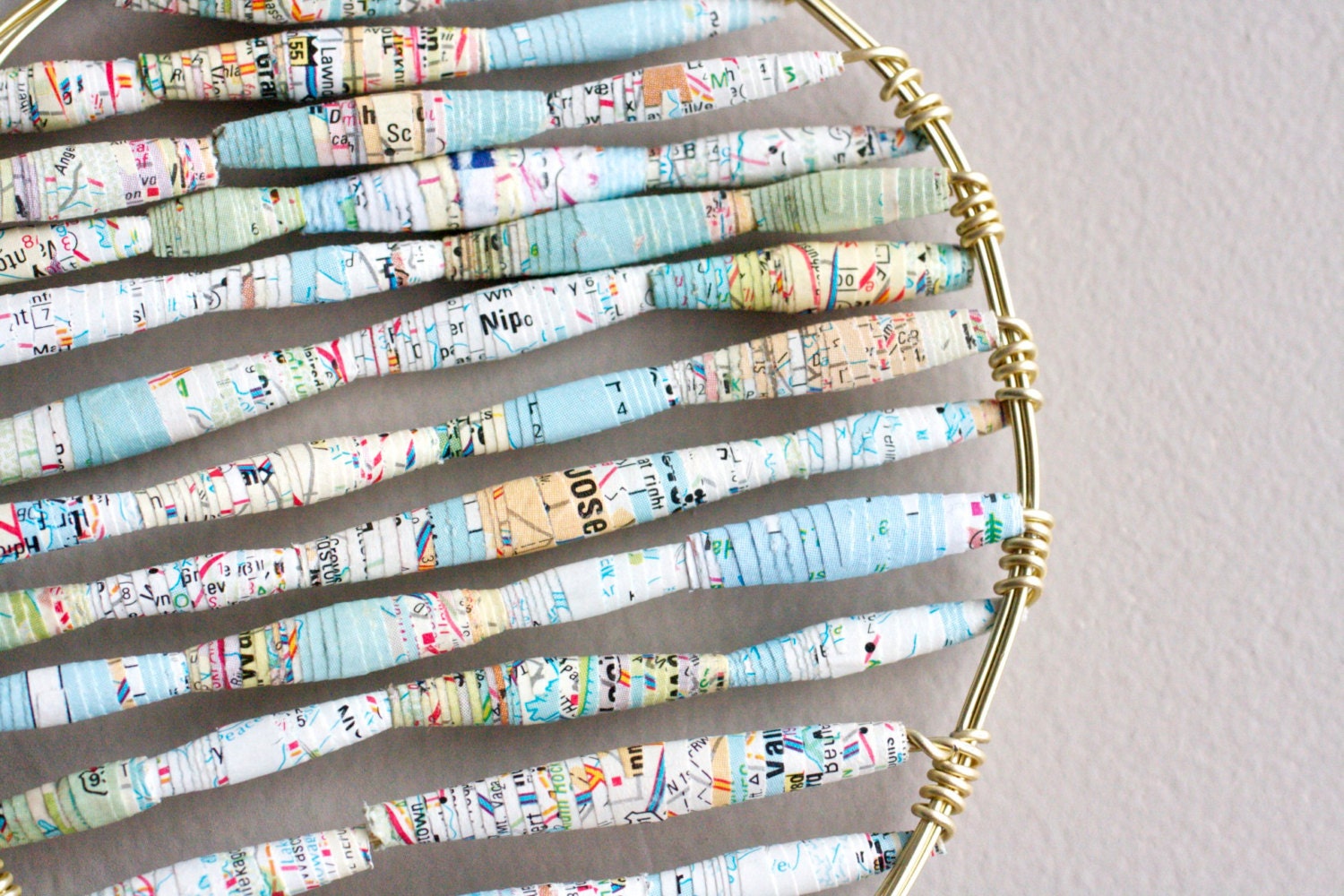 Atlas Hot Air Balloon // Recycled Paper Bead Ornament // Handmade Rolled Paper Beads // Hot Air Balloon Decoration