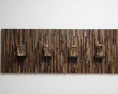 Artwork with 4 shelves 48"x18"x4" made reclaimed barnwood