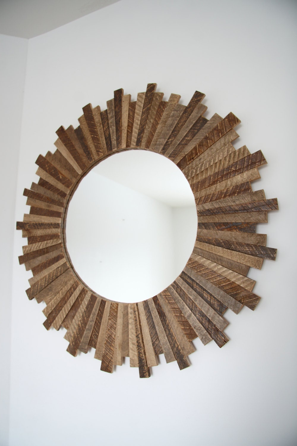 Sunburst mirror 31"x31"x1" reclaimed wood