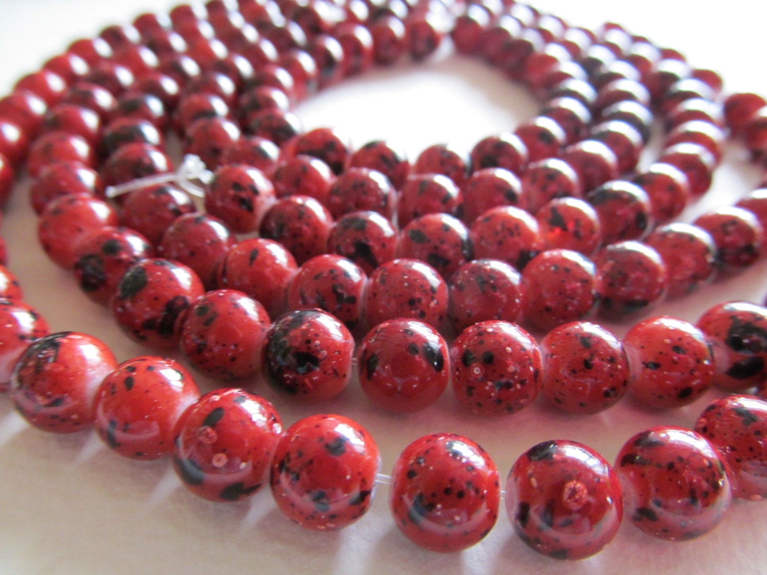 Burgundy 8mm beads, loose glass beads, jewelry supplies