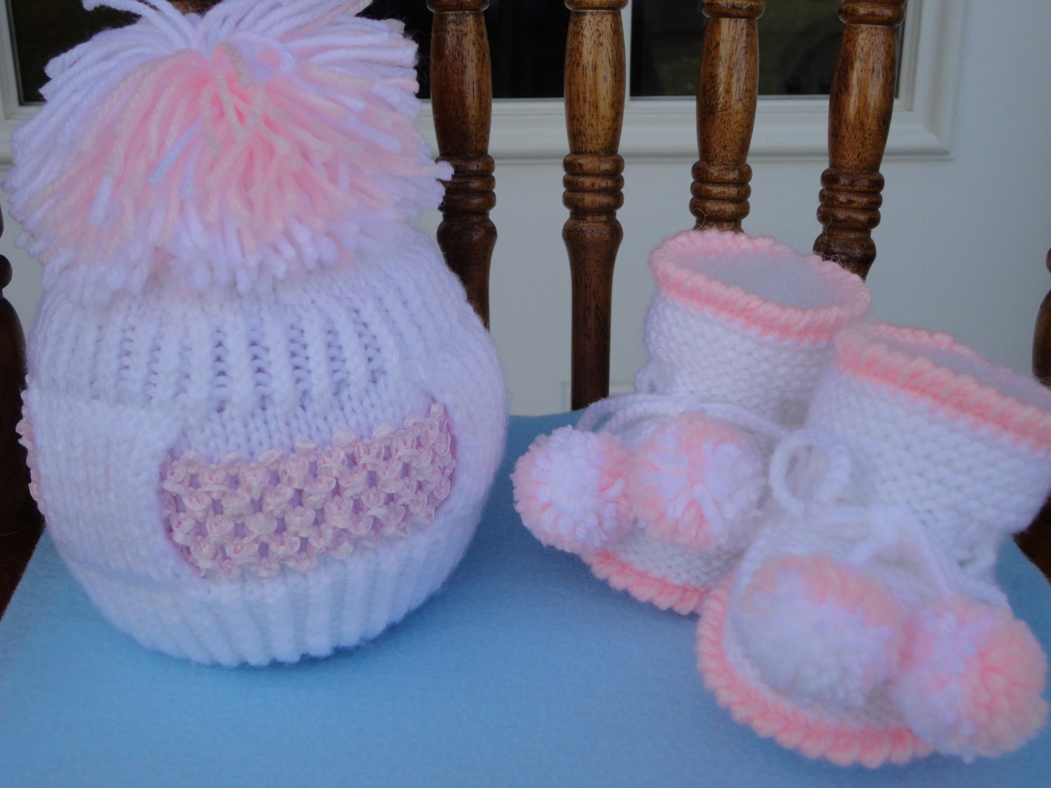 Baby Girl Hat and Booties Crochet Baby Set Knitted Baby Set Crochet Baby Hat Baby Hat Handmade Toddler Hat Infant Hat Newborn Hat Baby Shoes