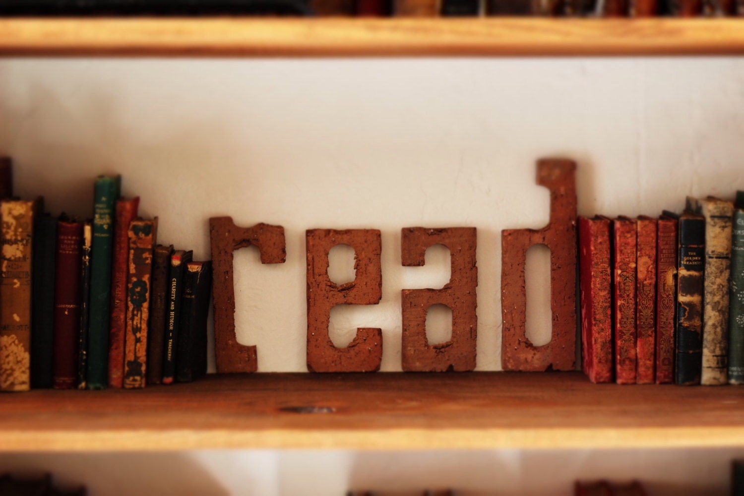 Brick Letters Word Art : "READ" typography, wall art, masonry, industrial, shabby chic style 