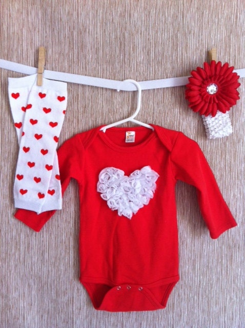 Girls Valentine Onesie Outfit