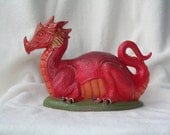 Beautiful Ceramic Dragon Bank done in oils.