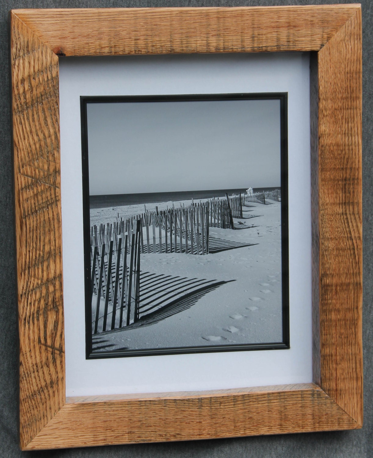 Fine Art Photography Snow Fence on the Beach, Handmade Wood Frames, Landscape Photography, Ocean Photograpy, Wall Decor