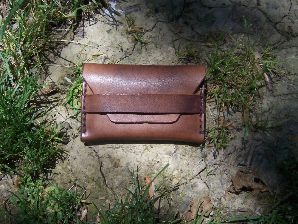 Leather Credit Card Business Card Wallet. Full Grain Leather. Handmade in the USA.