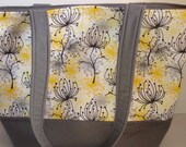 Modern Floral Cotton Tote Bag - Bridesmaids Tote - Everyday Bag