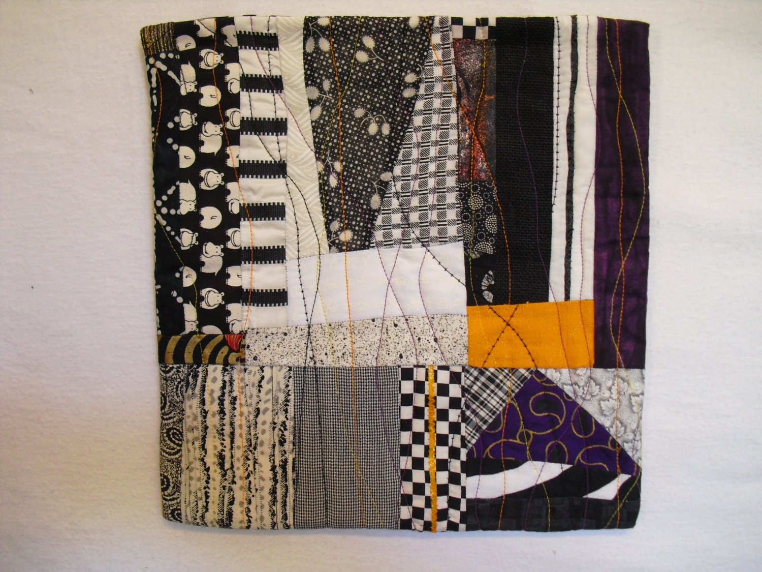 Fiber Art Wall Hanging Petite Gridlock