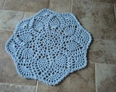 Large Crocheted Doily Rug 31 Inches Wide, Pineapple Design