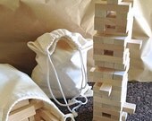 60 Wood Blocks with Muslin Bag - Jenga Size Rectangular Wood Blocks - Guest Book Alternative - Kids Craft Party Supplies Il_170x135