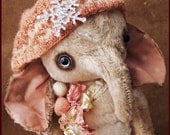 by Alla Bears original 9.5" artist Elephant Ellie collectible handmade Whimsical art toy doll ooak Vintage baby