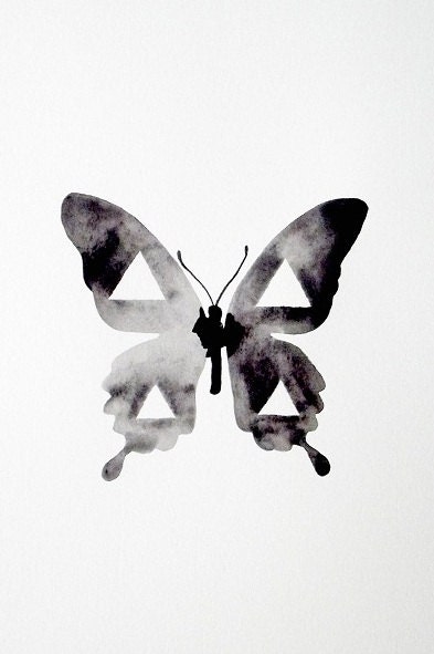 Geometric Butterfly - Original Watercolor