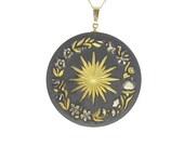 Starburst Medallion Pendant Necklace With 14kt Gold Chain