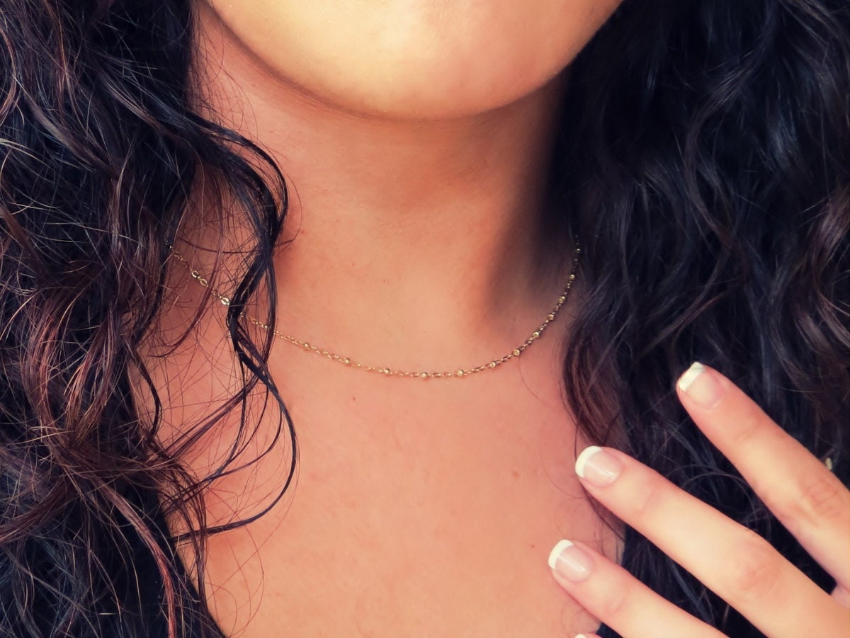 Thin Gold Accent Chain, Layering chain, Satellite Chain, 14k Gold Chain, Gold Satellite Necklace, Gold Satellite Chain, Layering Necklace