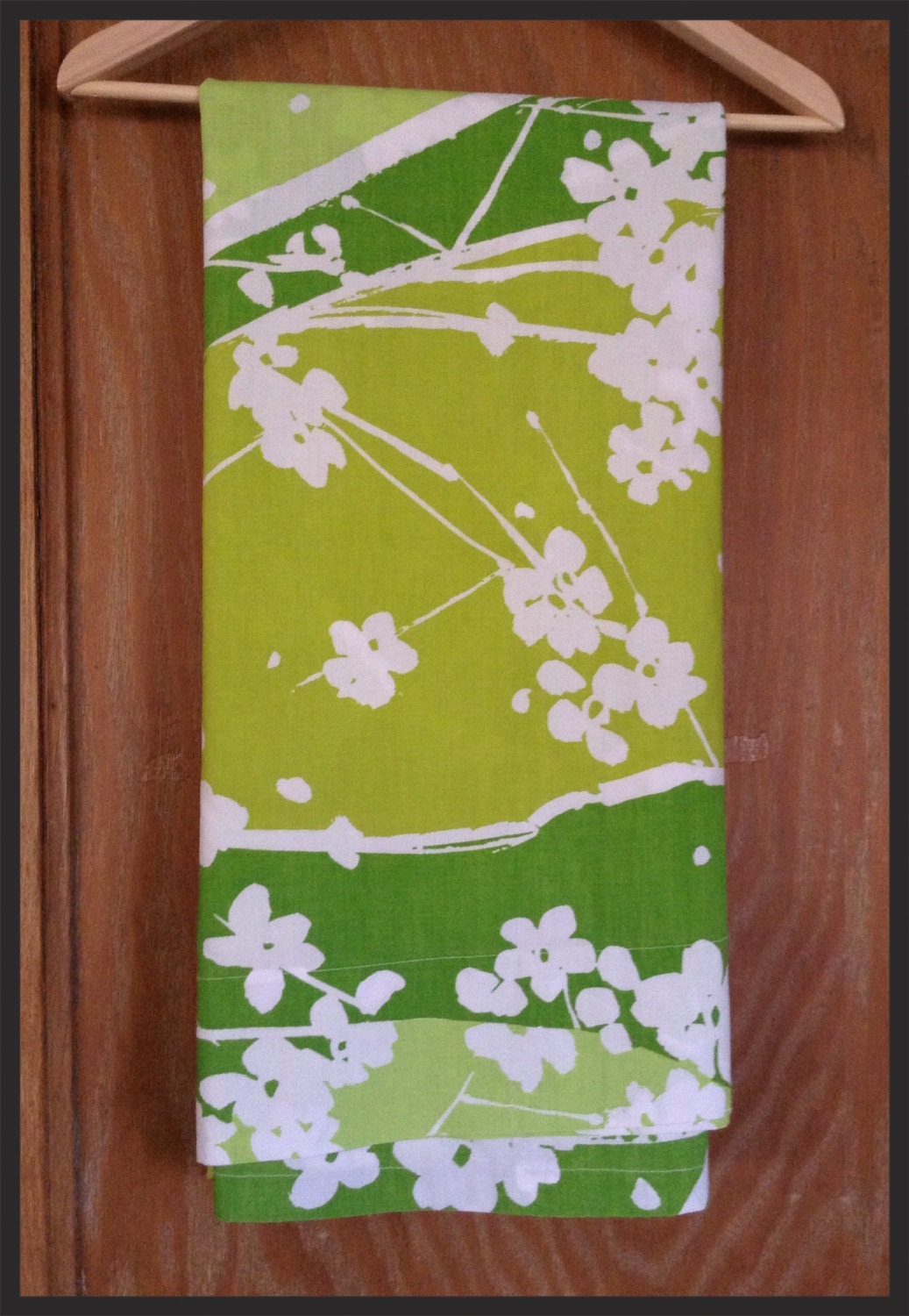 vintage vera neumann green floral full flat sheet