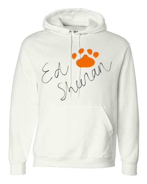 Ed Sheeran Pawprint Signature Style Hoodie