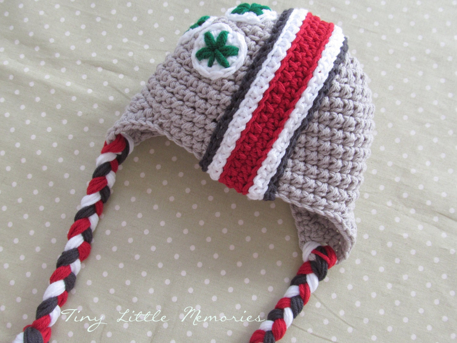 OSU Buckeye Helmet Hat, Ohio State Baby - Made to Order - Newborn, Up to 12 Months