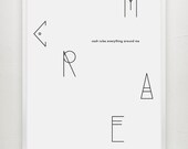 Typography poster, C.R.E.A.M. Black and white